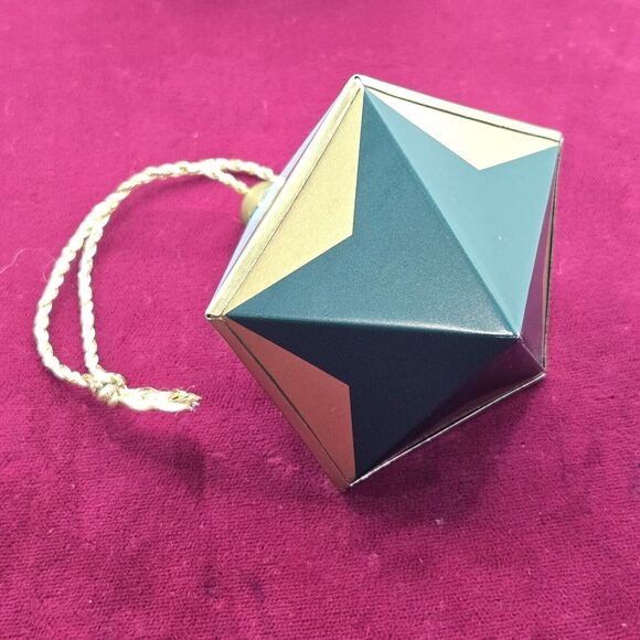 Fossil Brand Geometric Ornament With Box Gold Metallic & Blue Decoration Holiday - Picture 6 of 7